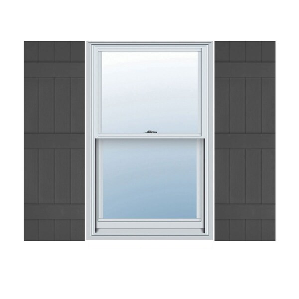 Ekena Millwork Lifetime Vinyl, 4 Board Joined (3 Batten), Board-n-Batten Shutters, w/Shutter Loks, LJ4C14X07600TG, PR LJ4C14X07600TG - main